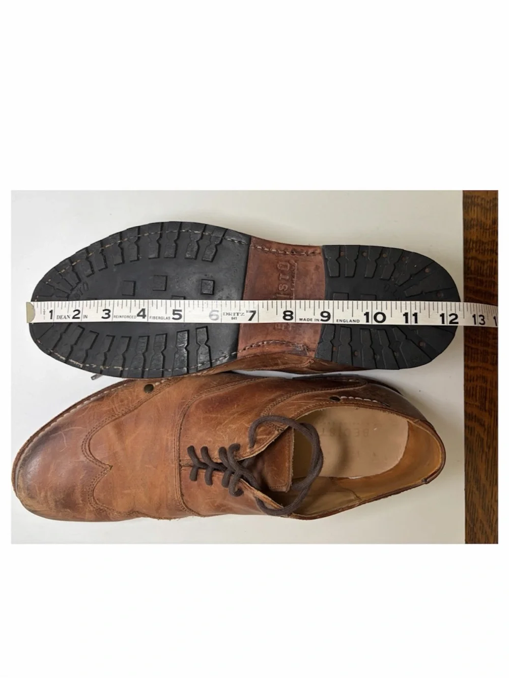 BED STU Brando Leather Wingtip Oxfords Men’s 10 Brown Distressed Cobbler Series